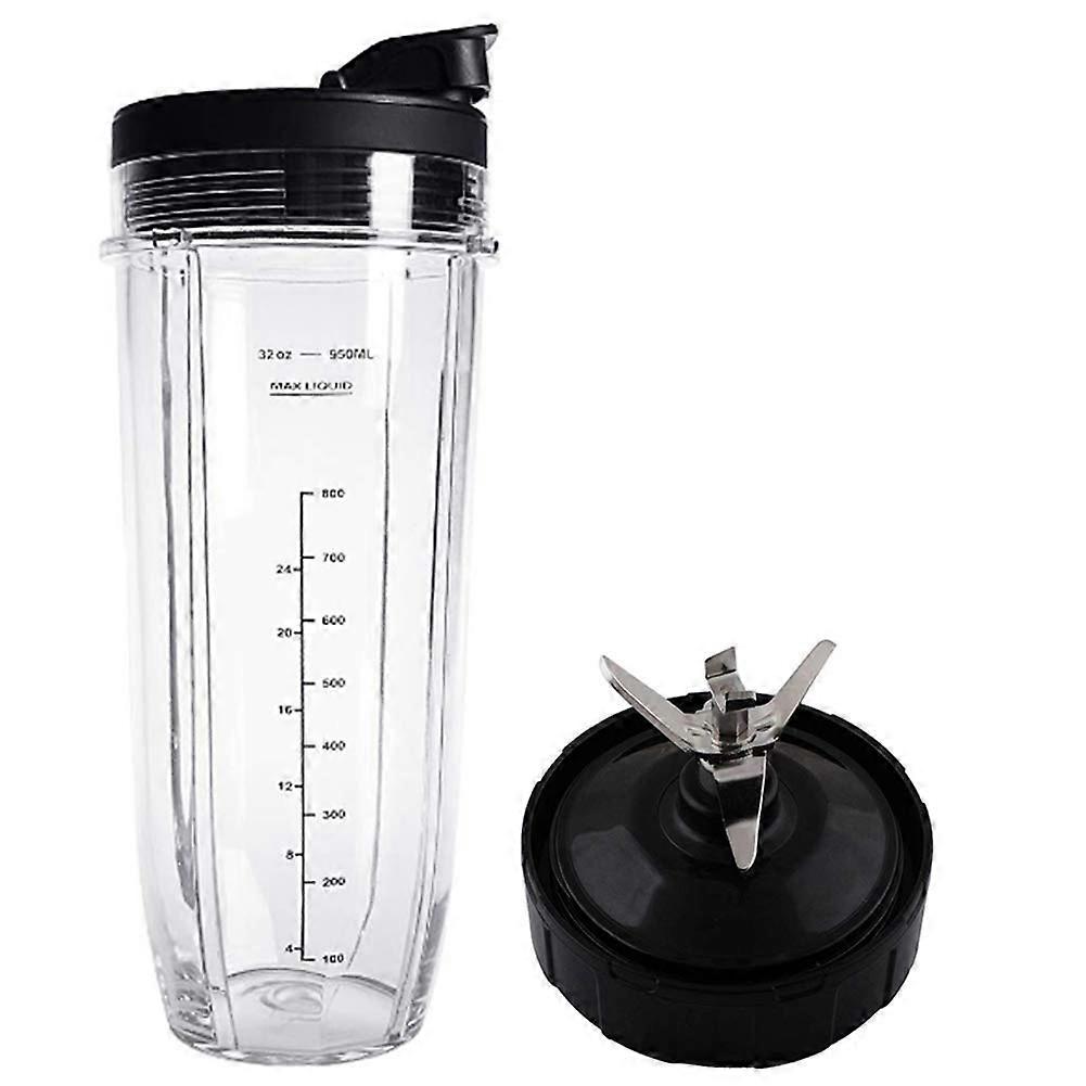Lid and 32OZ Cup and 7 Fins Blade for Compatible for Ninja Auto IQ 1000W Blender Accessories Replac