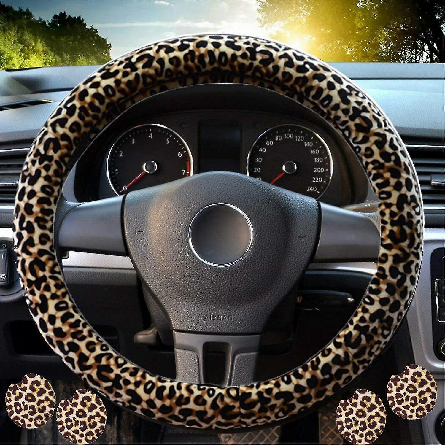 leopard print ratt deksel for kvinner, leopard ratt deksler, leopard bil tilbehør beige