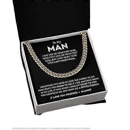 Til min mand Rustfrit stål Cubansk kædehalskæde Bedste smykker til mænd