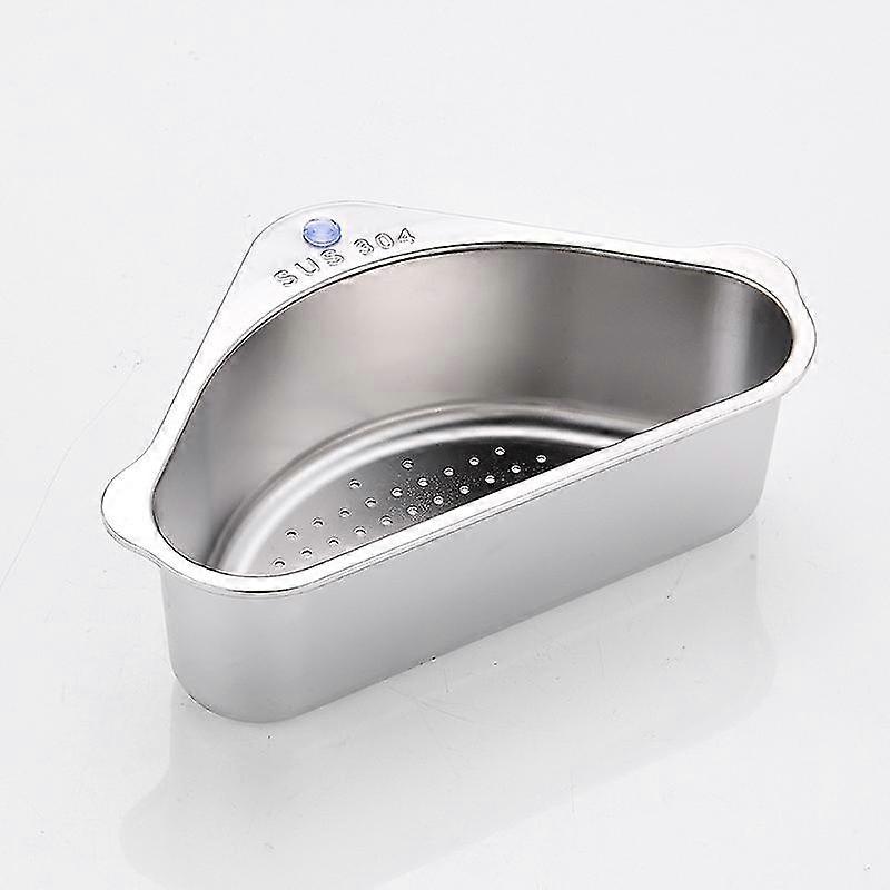 Kitchen Triangular Sink Strainer Drain Fruit Vegetable Drainer Sponge Rack Storage Tool Basket Suction Cup Sink Filter Shelf
