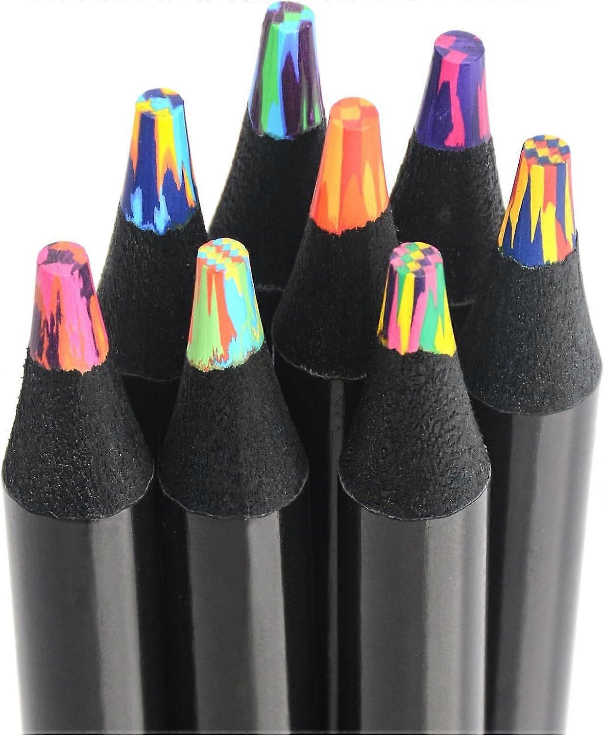 8 Colors Rainbow Pencils,Multicolored Pencils for Art Drawing, Coloring, Sketching