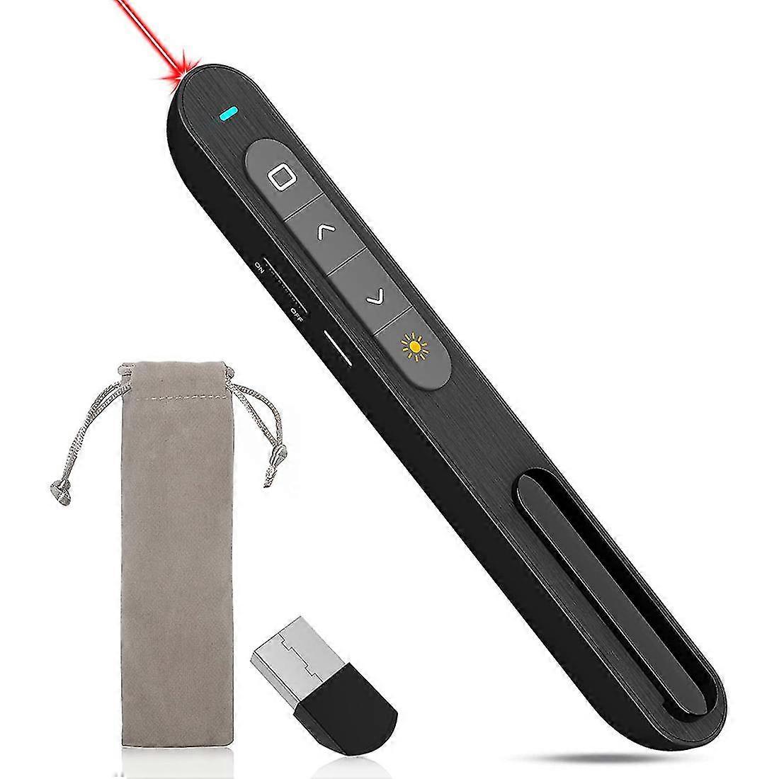 Wireless Presenter Remote, 2,4 GHz USB-Steuerung Präsentation Powerpoint Clicker Unterstützung Hyperlink und