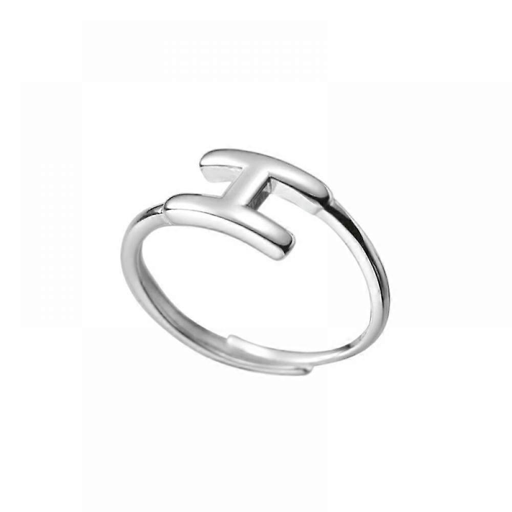 Letter ring, S925 sterling silver simple open ring, cold style ring