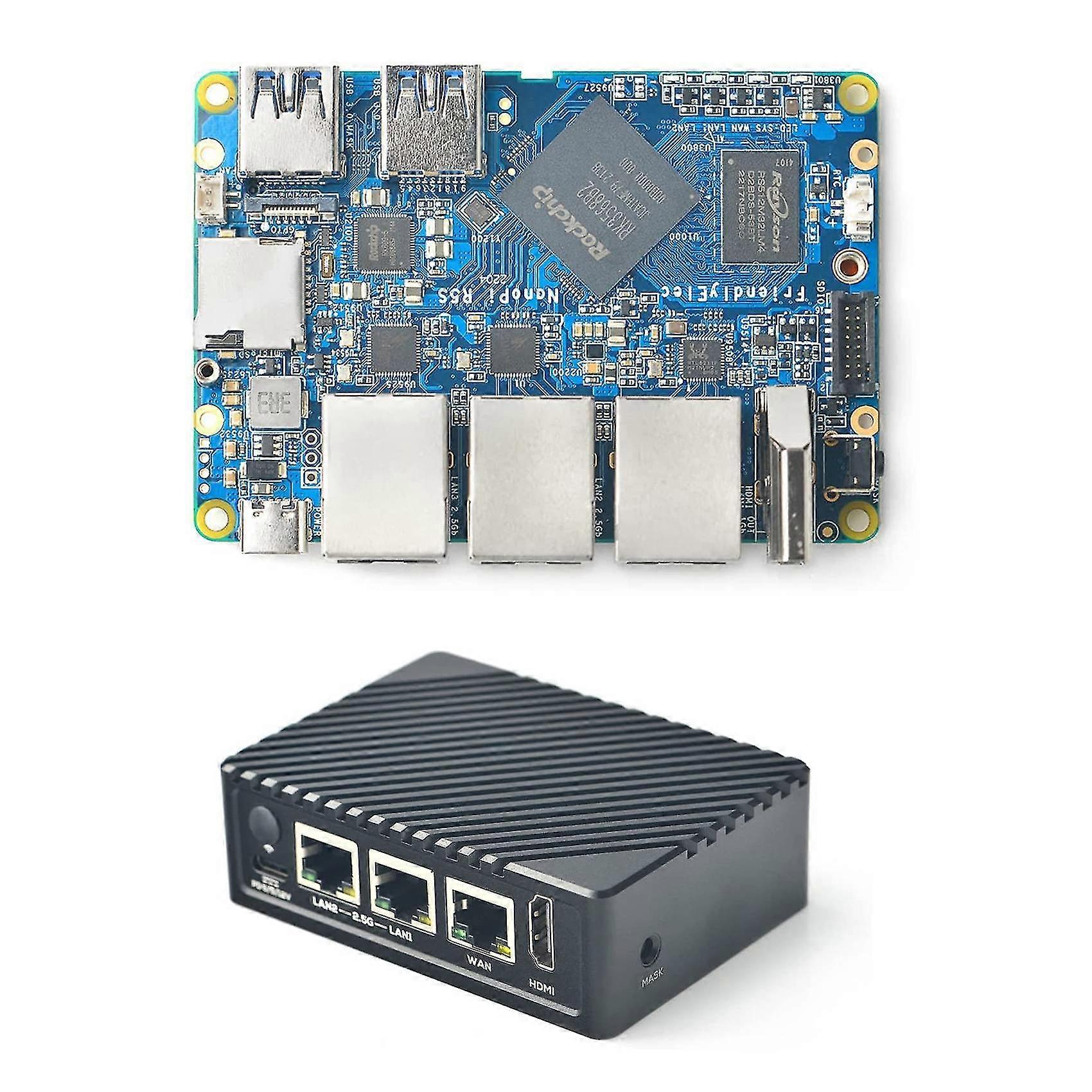 Nanopi R5s Router 2g+8g A55 Rk3568 Development Board Openwrt -compatible 2.0 2.5g Gigabit Network P
