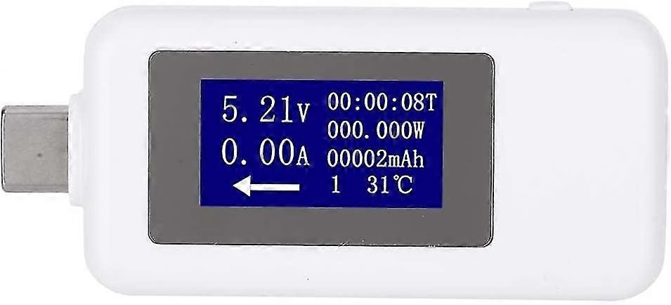 Usb Type-c Tester, Multifunctional Bi-directional Current Voltage Dc Digital Voltmeter(white)