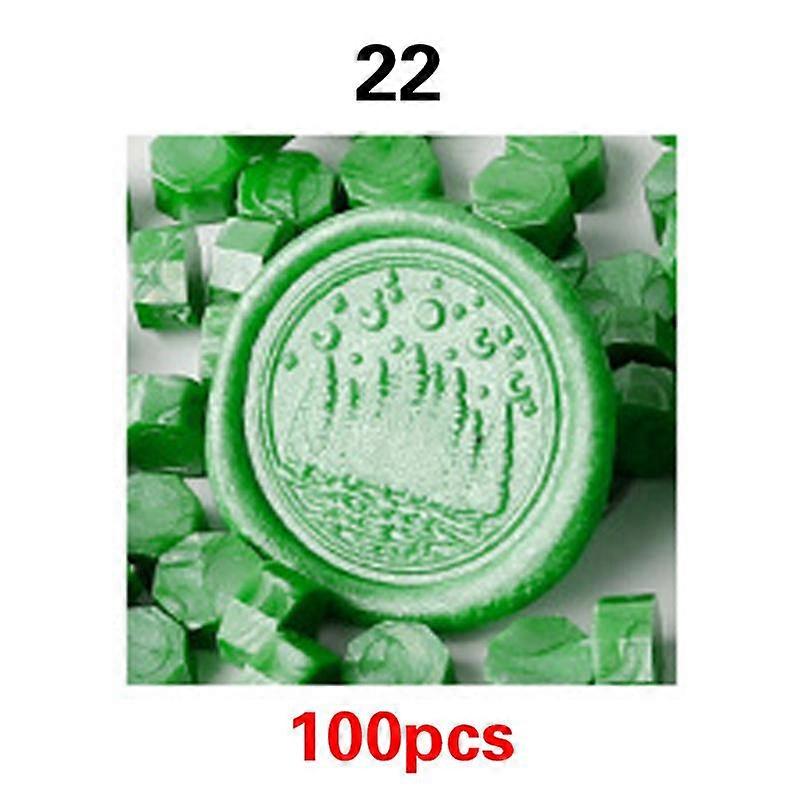 100pcsオクタゴンシーリングワックスビーズシールスタンプビーズワックス結婚式用ヴィンテージクラフト装飾カード作成ツール