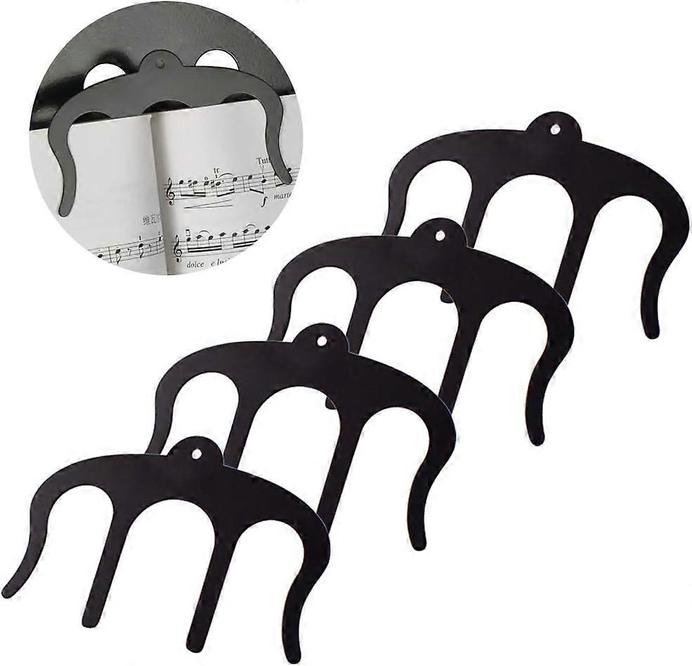 Music Book Clip Page Holder-Metal Sheet for Music Page, Book Page, Cookbook Page (Black Book Clips)