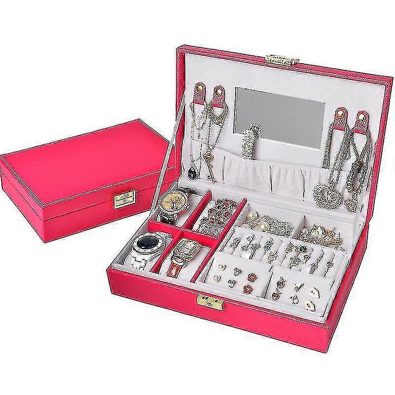 Leather Jewelry Display Box(rose Red)