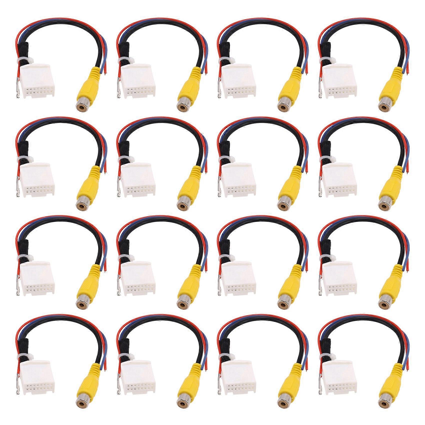 20X 16 Pin Car Rear View Camera Adapter Cable Parking Backup Camera Video Cable Adapter for 7Th