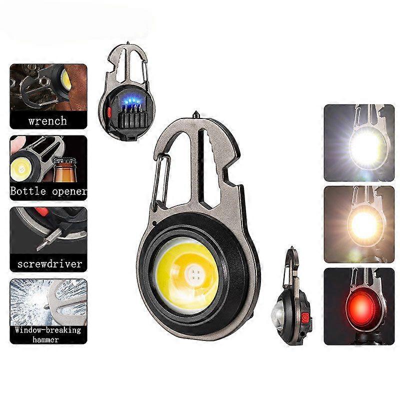 Mini LED luminous small flashlight Keychain light strong light ultra light multifunctional portable screwdriver