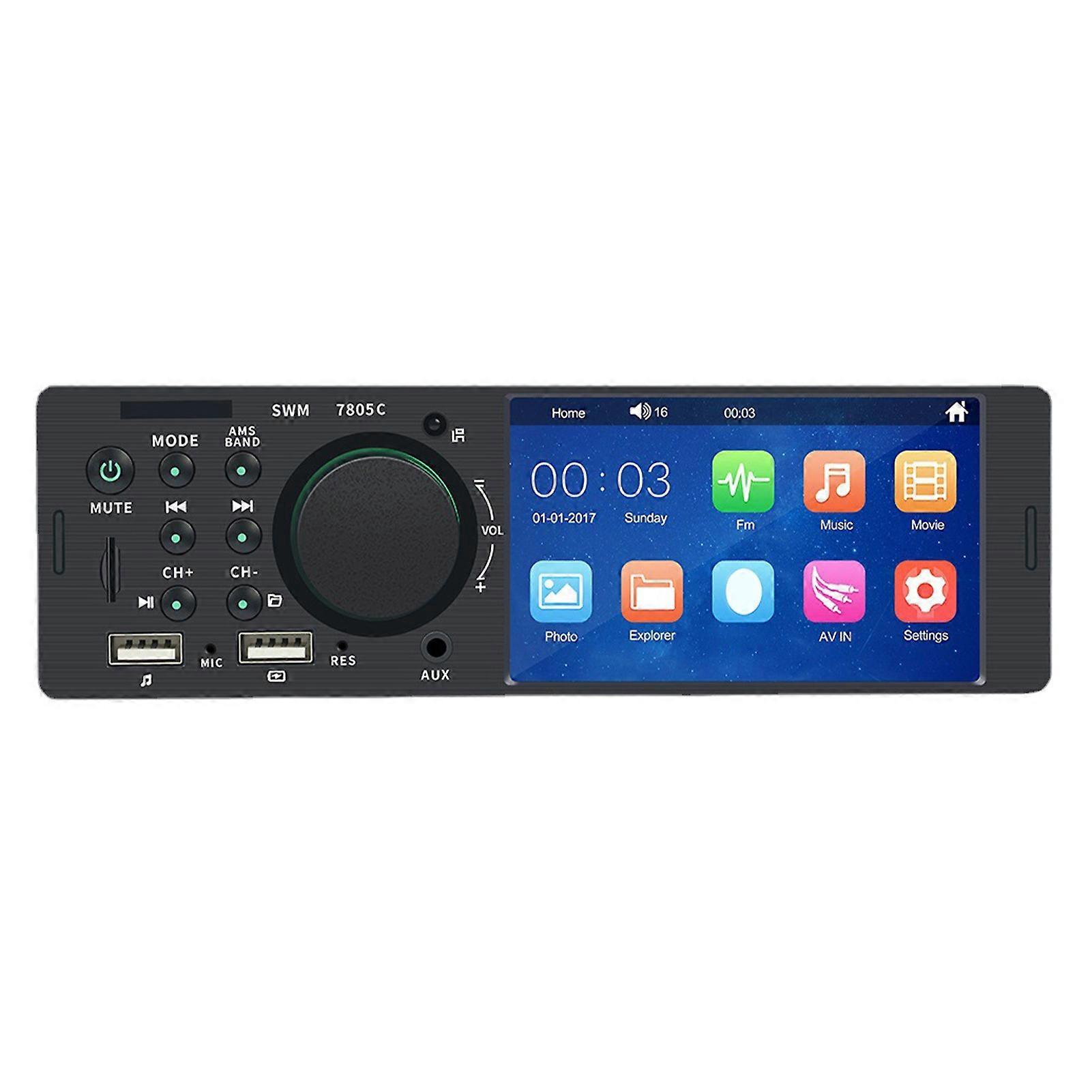 Autoradio 4.1 pouces Écran tactile Double USB AUX dans Bluetooth Inversion Image Appel mains libres Lecteur MP5