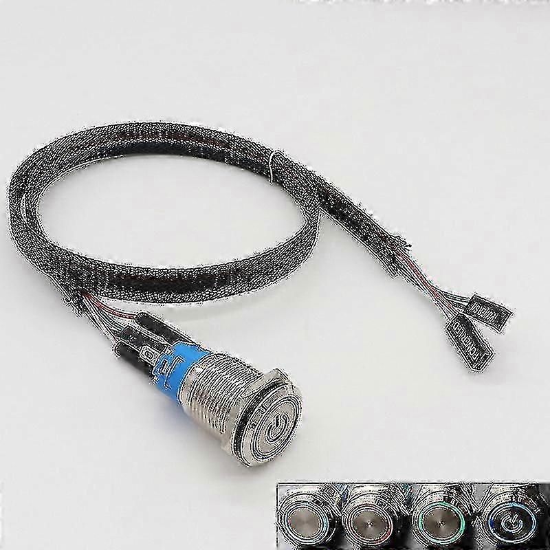 PC Host Start Power Sw-knapp Switch Computer Reset Sw Button Switch med kabel