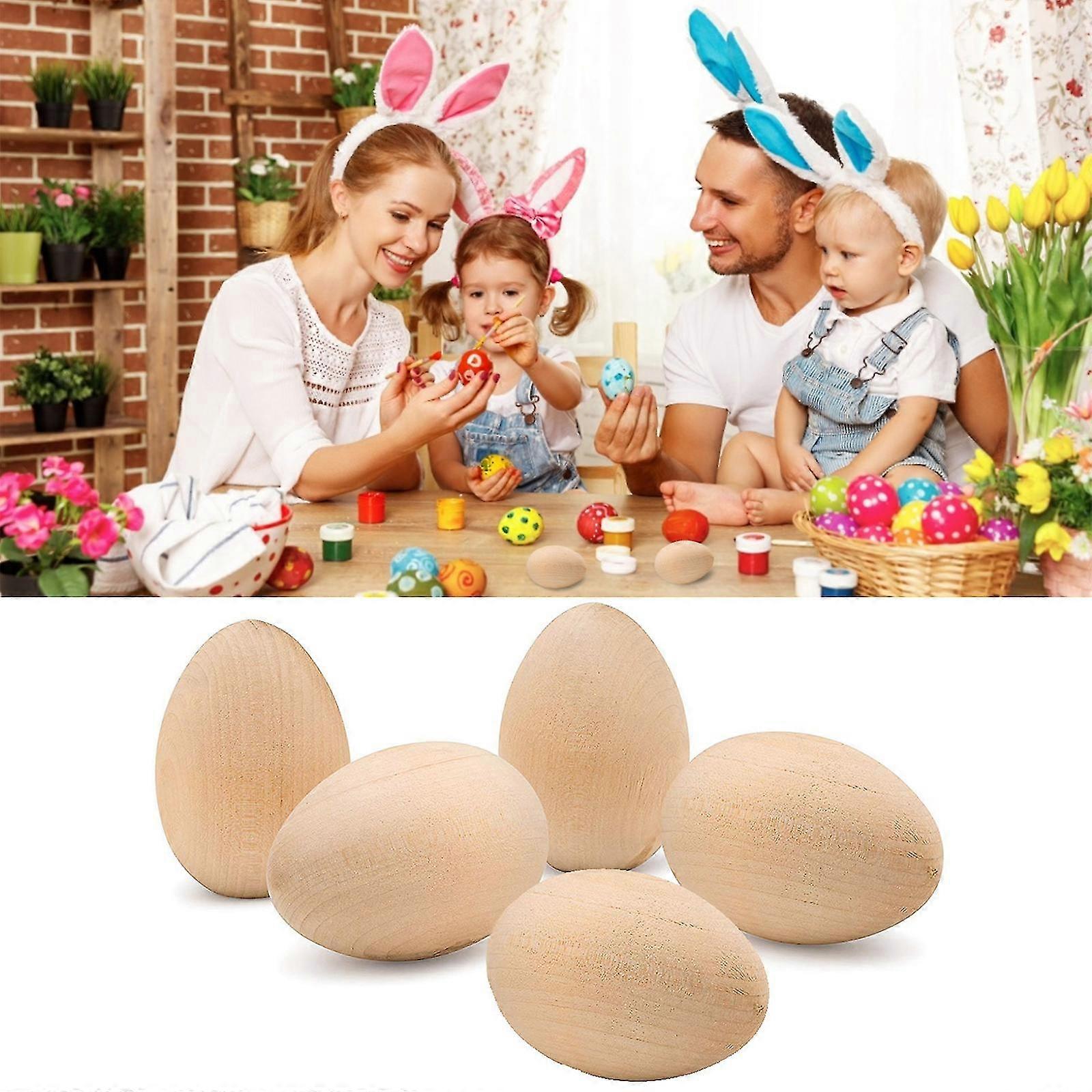 10pcs Ξύλινα αυγά ημιτελή χειροτεχνία Ζωγραφική Γκράφιτι Props Πάσχα Διακόσμηση Ζεστό