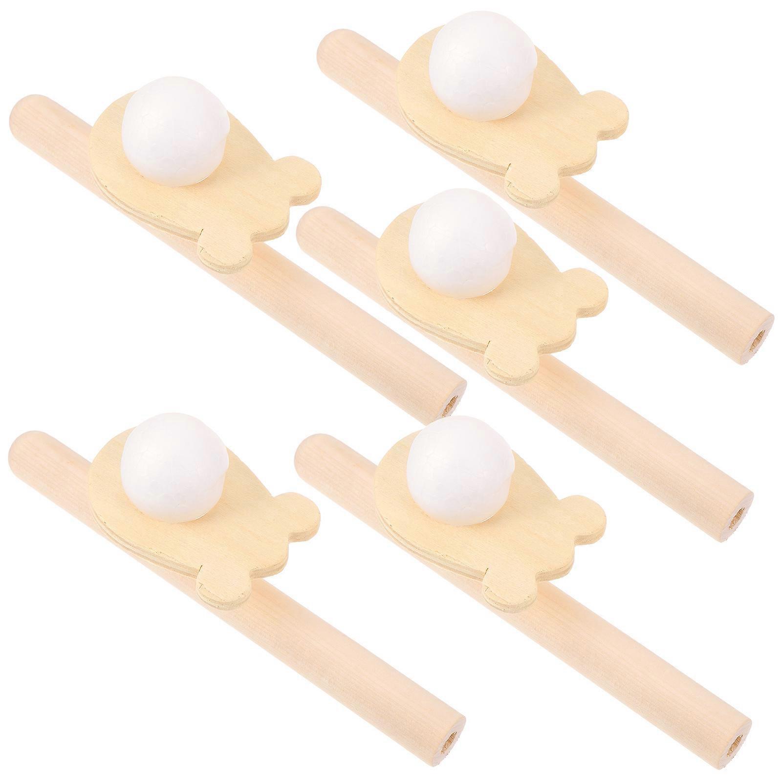 5Pcs Small Wooden Floating Blowing Pipes Funny Floating Balls Children Toys