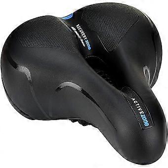 Équipement De Sport Selle De Vélo VTT Siège De Vélo De Ville Selle Femmes Hommes Confortable En Cuir Amortissement Ressort Mousse Imperméable Avec Logo Réfléchissant, D