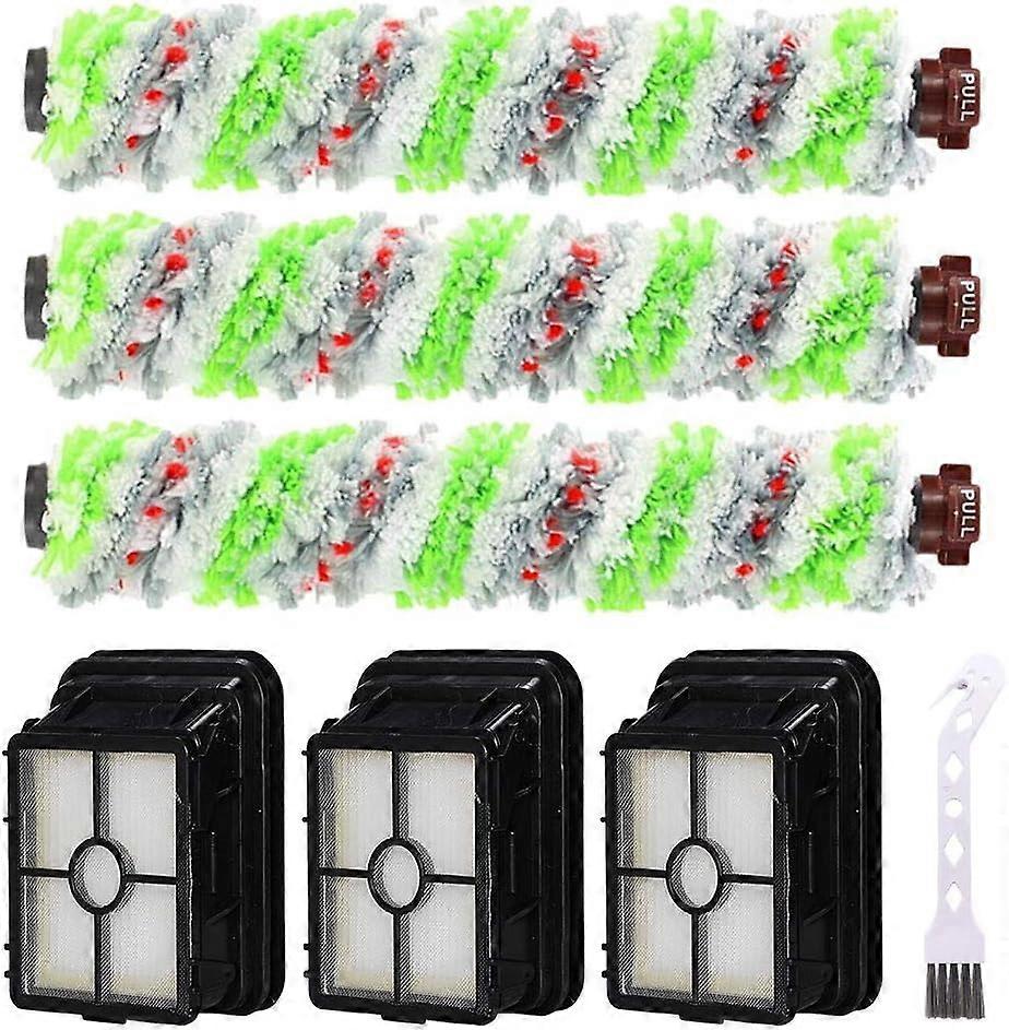 7 Pack Multi-Surface Pet Vacuum Brush Rolls And Filters Compatible With Bissell Crosswave Vacuums (3 Pack Brush Rolls And 3 Filters)