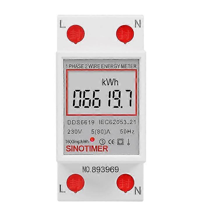Dds6619-006 Back Display Single-phase Rail Type Meter 2p Electronic Meter 5 (80)a 230v