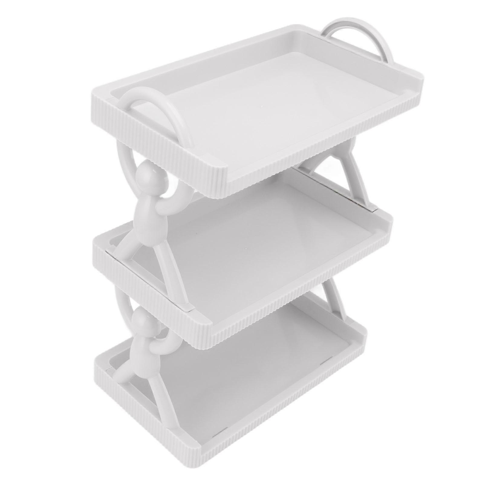 Gray 3 Layers Wall Mounted Storage Shelf for Bathroom Kitchen Multi Layer Simple Style Multi-Purpose Rack