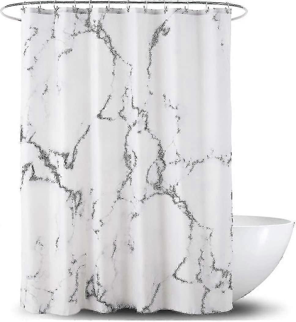 Stoff Duschvorhang wasserdichter Duschvorhang mit verstärktem Saum Waschbarer Textilduschvorhang verschiedene Größen Polyester Marmor, 180 x 200 cm