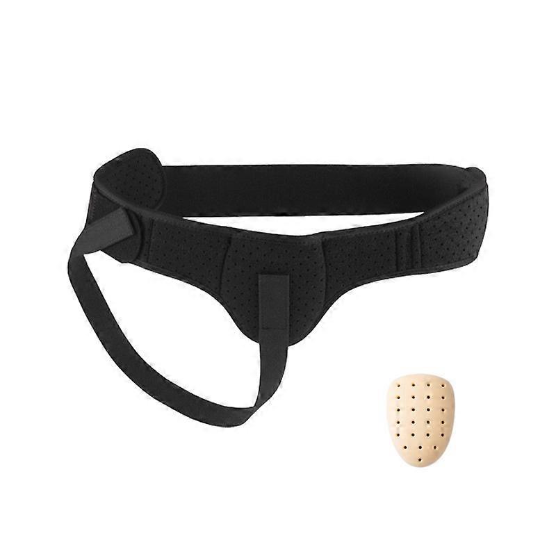 (Black, M)Hernia Belt for Men and Women Flexible Adjustable Hernia Belt Hernia Support Pain Relief with Removable Compression Pads Hernia