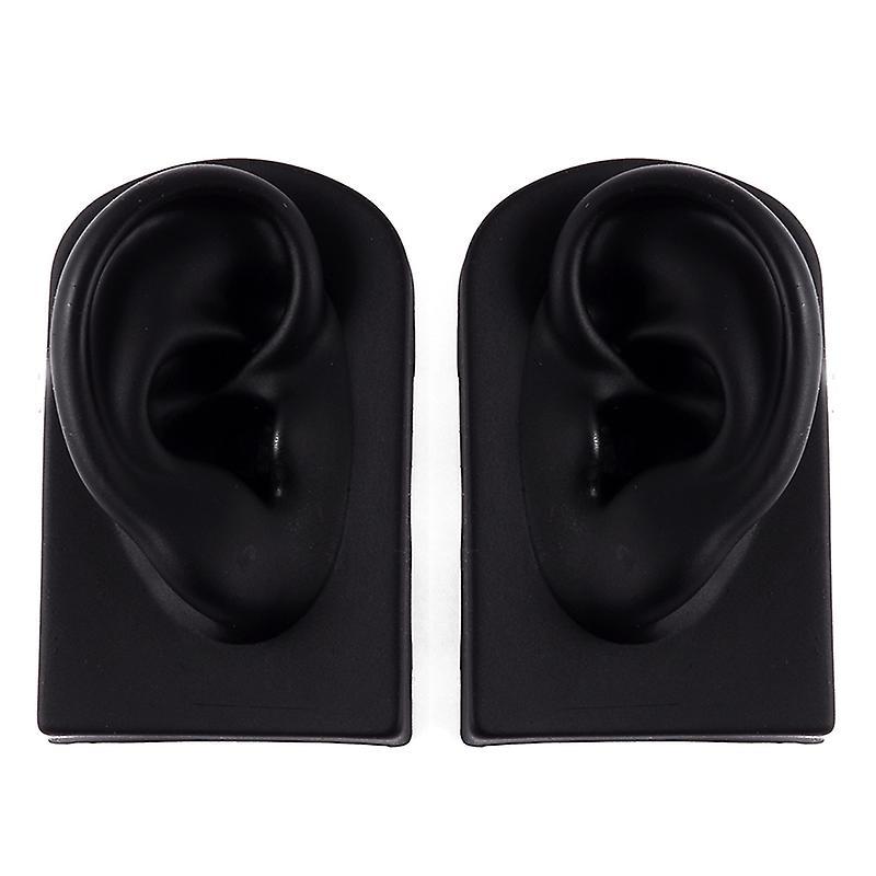 1 pair of simulation silicone ear model ear studs puncture teaching training headset earring display