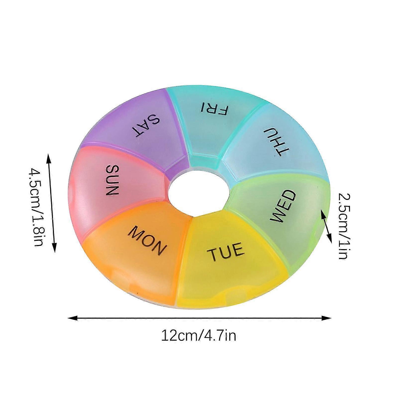 7-Sided Portable Box Planner Small Case (Seven Day Weekly Container) Medication, Holder Boxes Organizer Pillbox Dispenser Organizer