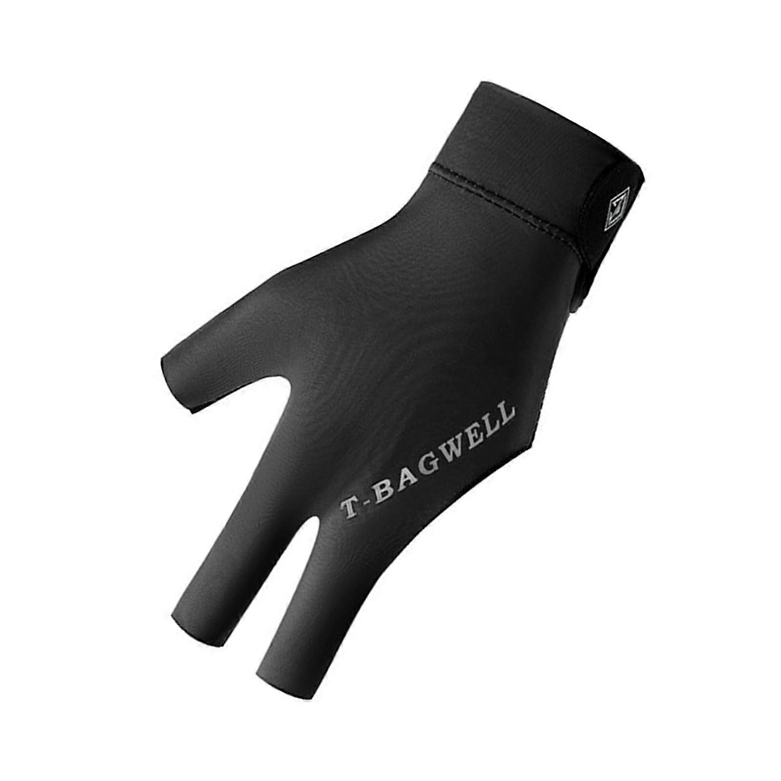 Three Fingers Billiard Glove Nonslip Breathable Universal Elastic Pool Glove Black