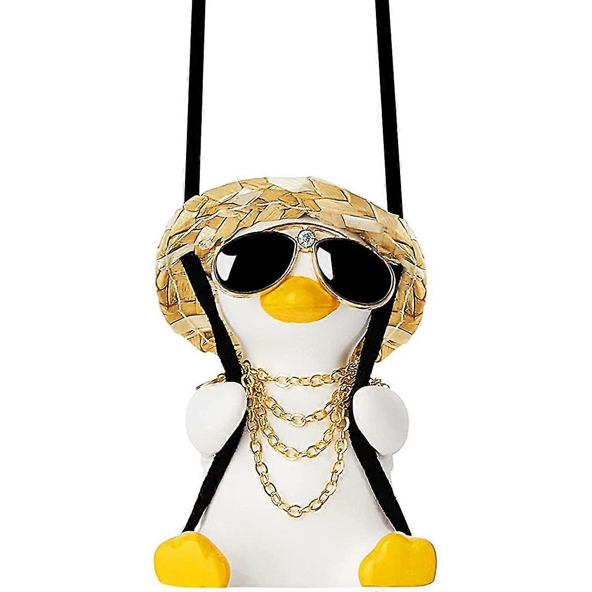 Cute Swing Duck Car Decoration Accessories, Car Rearview Mirror Pendant Decoration For Ladies And M