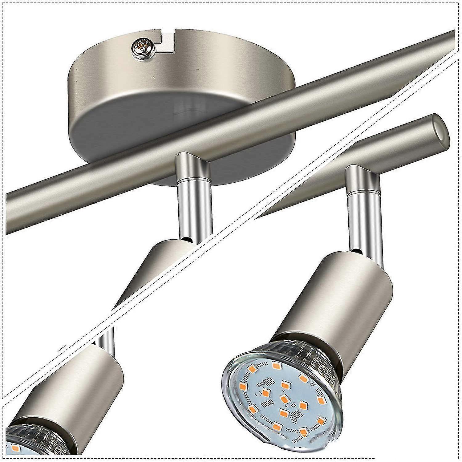 Led Ceiling Light With 3 Adjustable Spotlights, Warm White, White Chrome, Adjustable Ceiling Pots, Interior Led Ceiling Lighting In The Kitchen