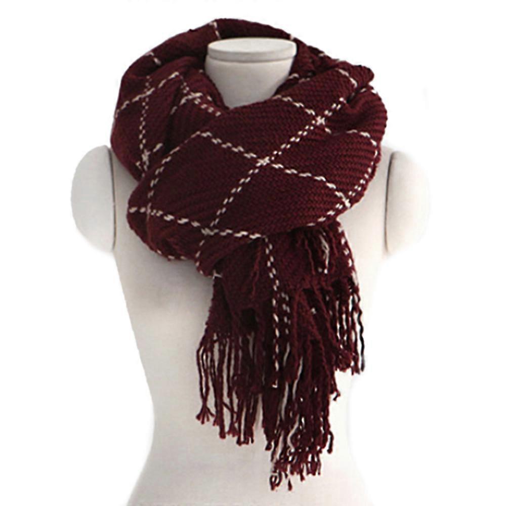 Checks Scarf Tassel Tippet Neckerchief
