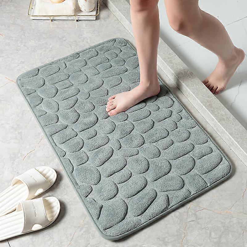 Bathroom Carpet Memory Foam Bathroom Mat Anti-Slip Pebble Floor Mat