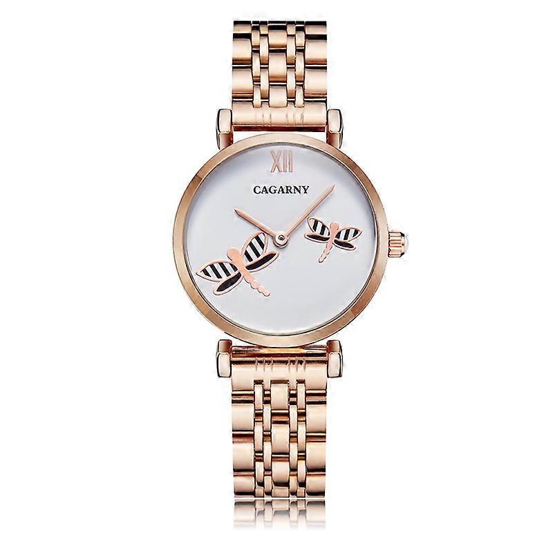 CAGARNY 6880 Waterproof Ste Strap Quartz Watch Gold