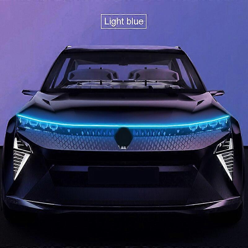 Car Hood LED Daytime Running Light Strip Waterproof Flexible Auto Decorative Atmosphere Lamp Ambient With Start Scan Backlight Motor Vehicle Lighting