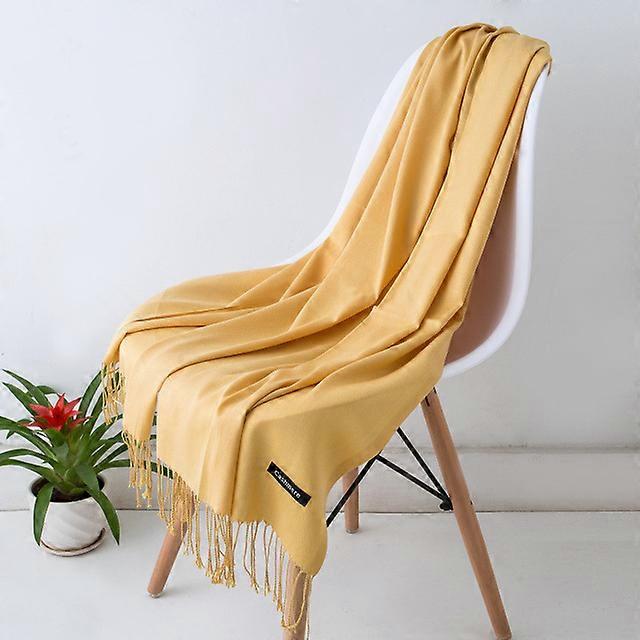 2022 Solid Color Hijabs Cashmere Like Scarf Women Winter Warm Long Shawls And Wraps Hijab Scarves Pashmina Tassels Thin Headband
