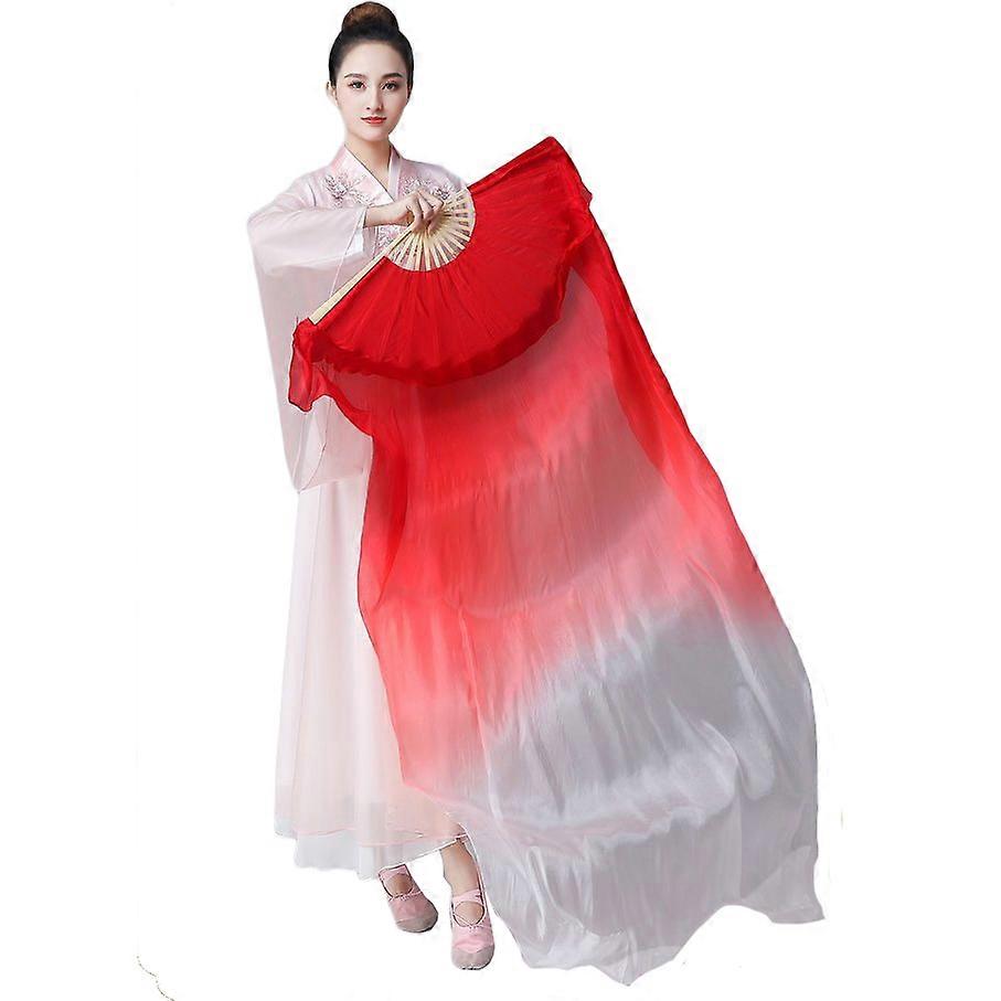 Dancing Satin Dance Fan Gradient Color Performance Fan Belly Dance Carnival Party Performance Props 120/150/180cm