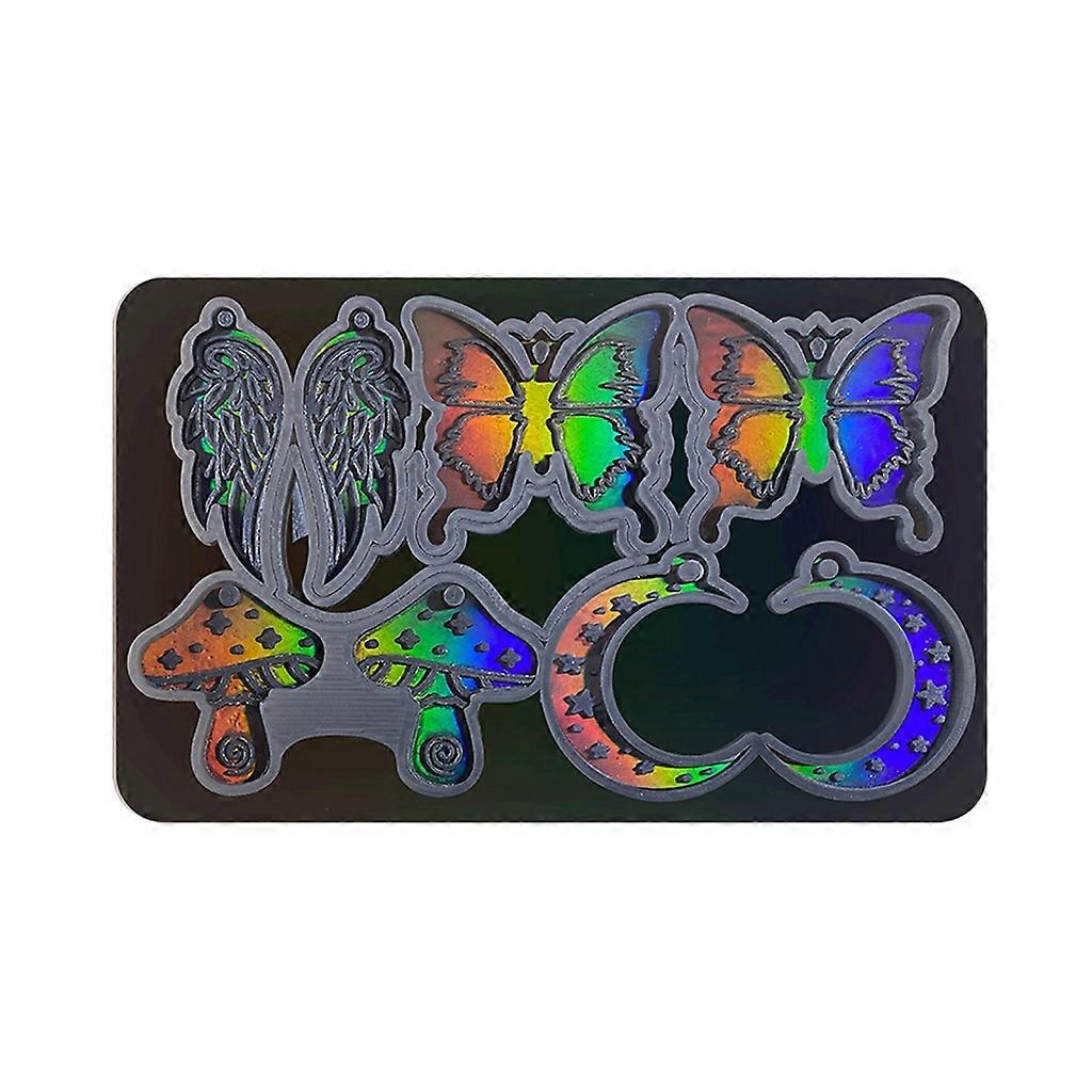 Light and Shadow Keychain Epoxy Resin Decorative Mold with Hole Pendant Mold