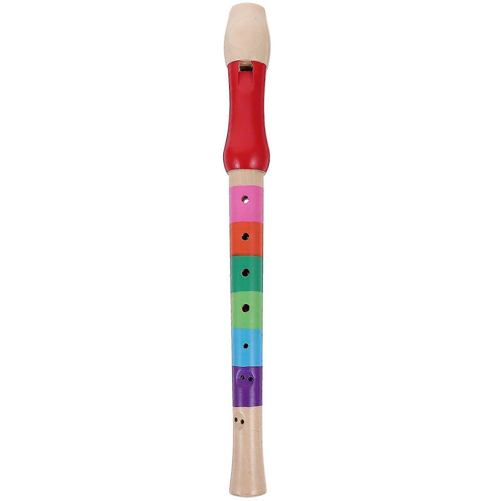 8 Hole Wood Soprano Descant Recorder Flute Music Playing Wind Instruments (Color random)