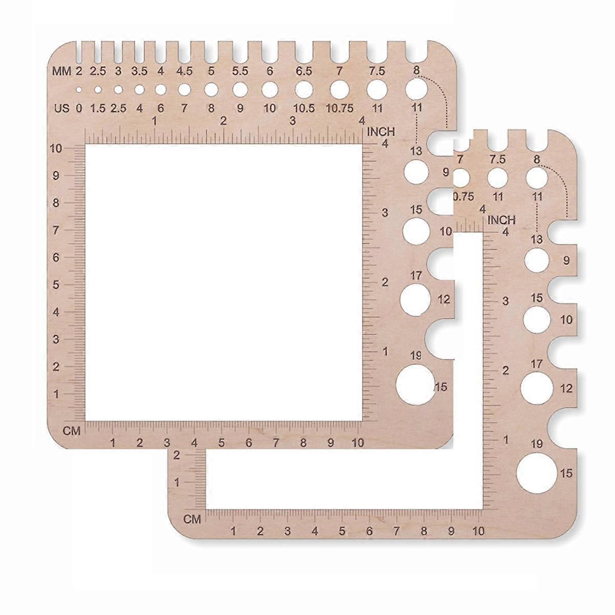 Knitting Needle Gauge Ruler Crochet Hooks Gauge Spinnings Control Card Yarn Wrap Guide Board Knitti