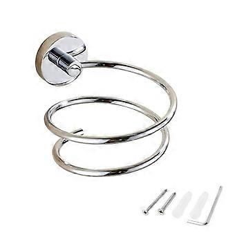 Suporte de secador de cabelo cromado montado na parede, 304 Armazenamento / Suporte para Secador de Cabelo de Aço Inoxidável, Acessórios para Banheiro