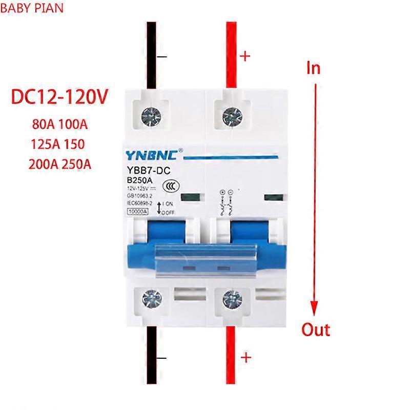 2P 100A 125A 150A 200A 250A DC Circuit Breaker 12V 24V 36V 48V 60V 72V 96V 120V Circuit Breaker Solar Cells RV Battery System