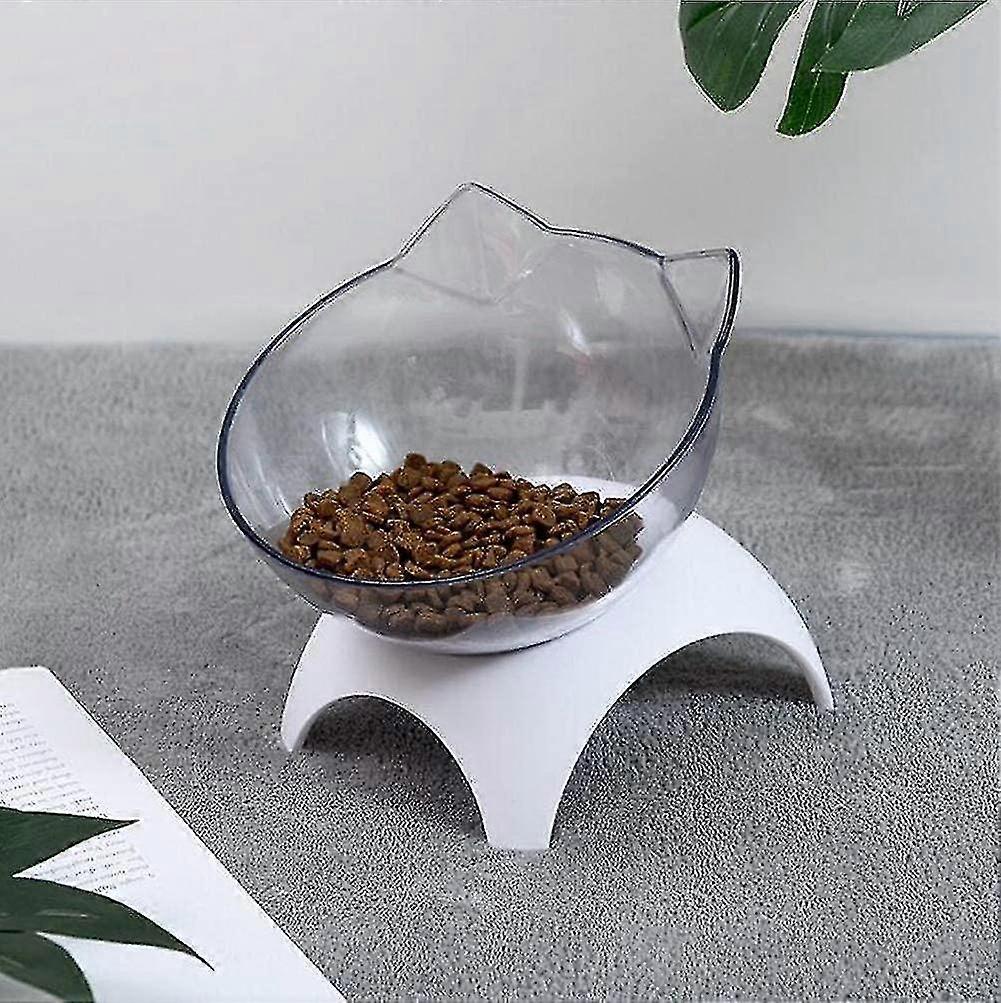 15 tigelas de comida de gato elevadas com tapete de silicone para animais de estimação, tigela de plástico com suporte TW
