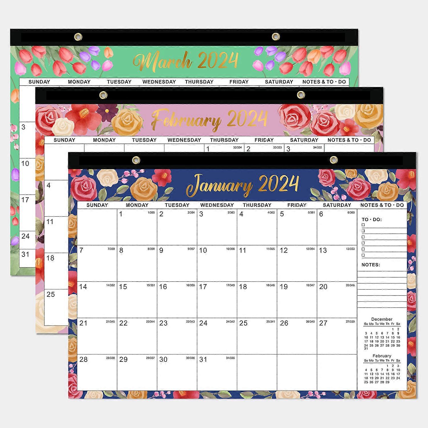 2024 Wall Calendar, 18 Months Calendar Planner from January 2024 to June 2025, 12 x 17 Inches, Perfect for Planning and Organizing Your Home and Offic
