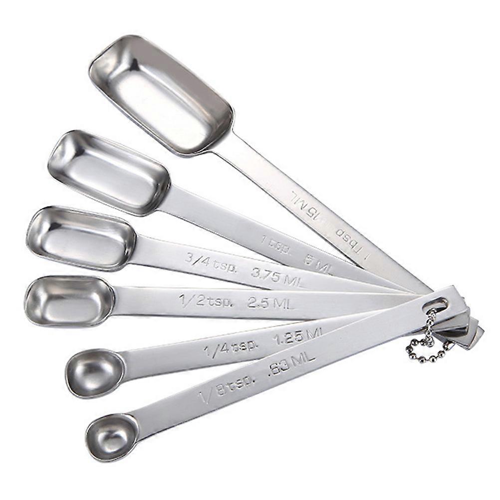 6pcs Stainless Steel Measuring Spoons Stackable Teaspoon Tablespoon for Measure