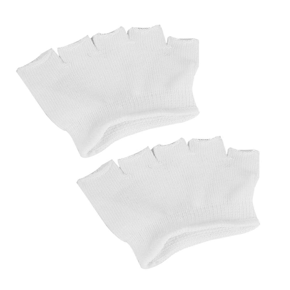 4 Pair Open-toed Socks Stylish Female Five Toe Socks Elastic Fabric Peep Toe Socks Forefoot Support Pad for Women Wearing (White)