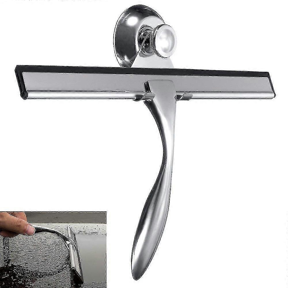 Window Squeegee With Suction Hooks Holder, 9.8-inch