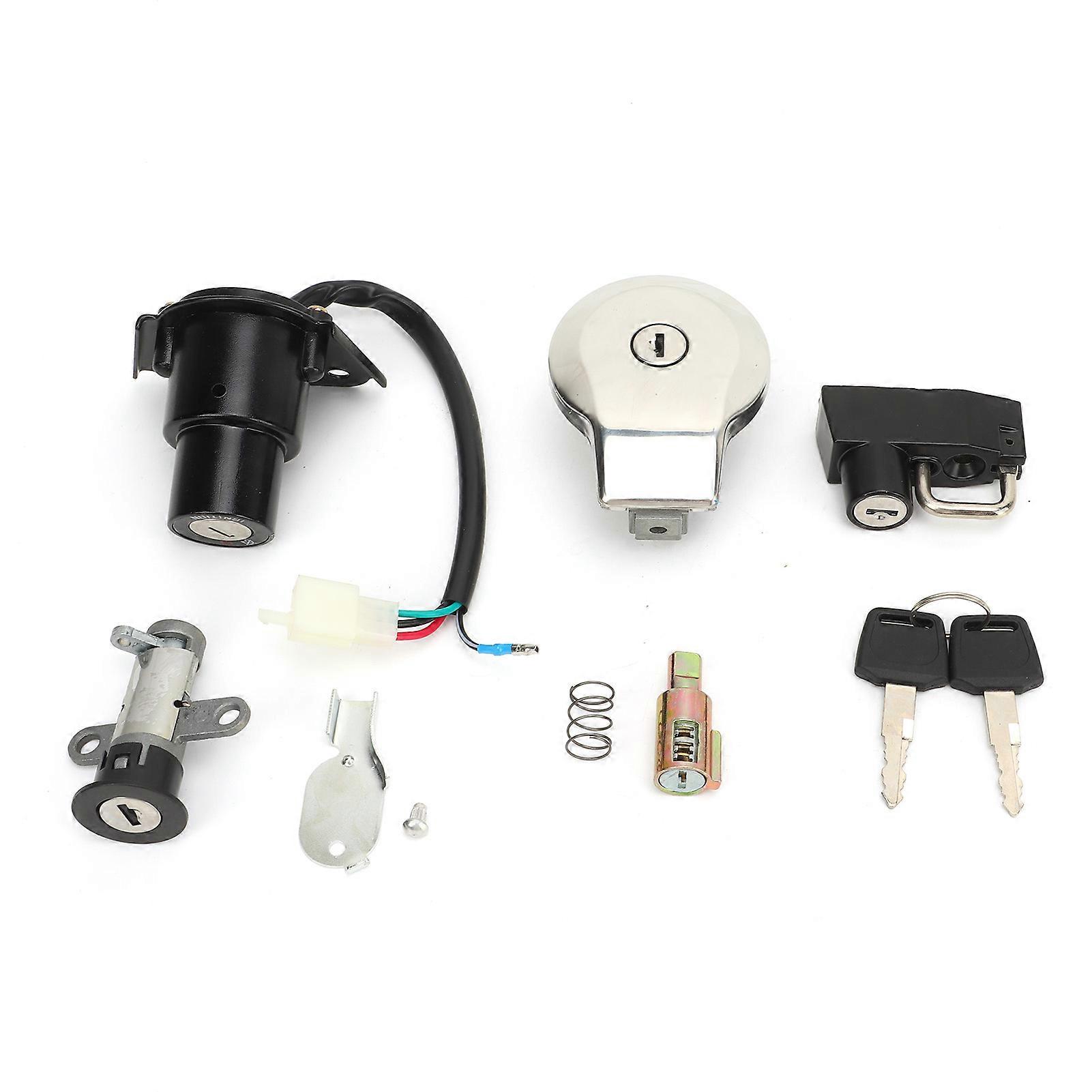 Motorcycle Ignition Switch Lock Set Fuel Gas Tank Helmet Trunk Lock with Keys for Virago XV125 XV250 XV535