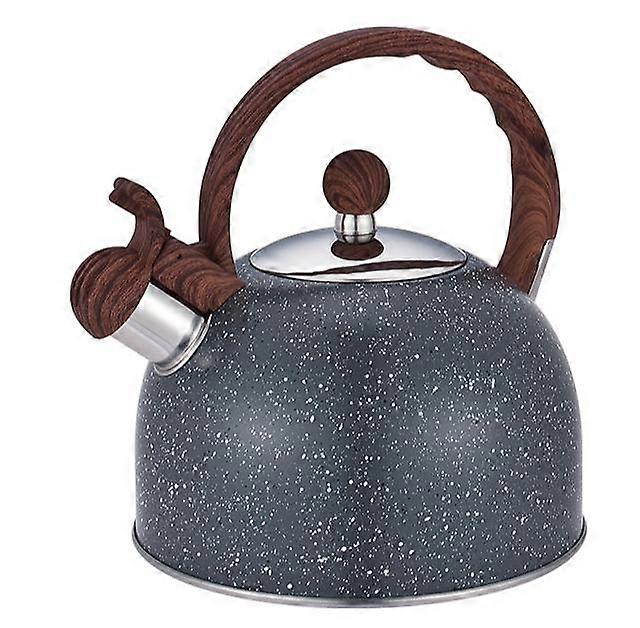 Poignée de motif en bois Forte Sifflet Théière en acier inoxydable de qualité alimentaire
