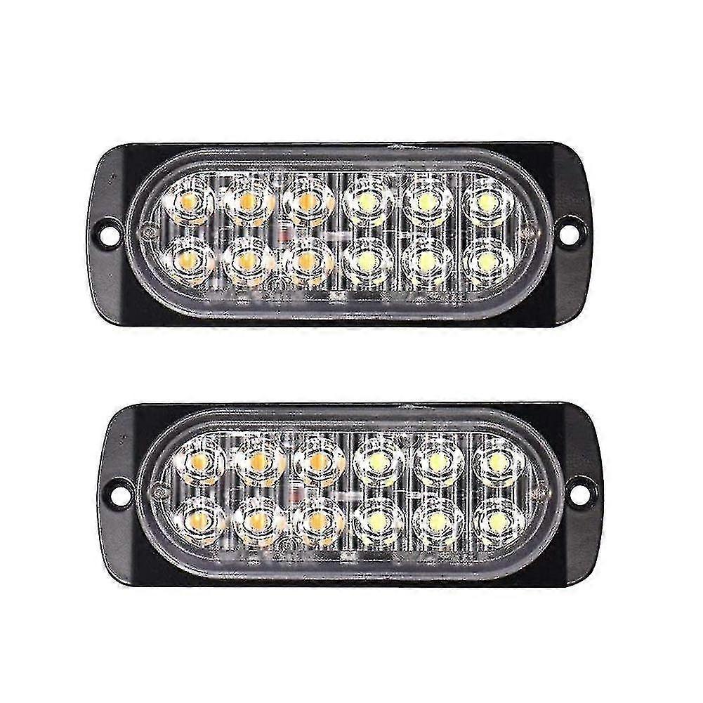 Led Strobe Warning Light Strobe Grille Flashing White(2pcs,black)