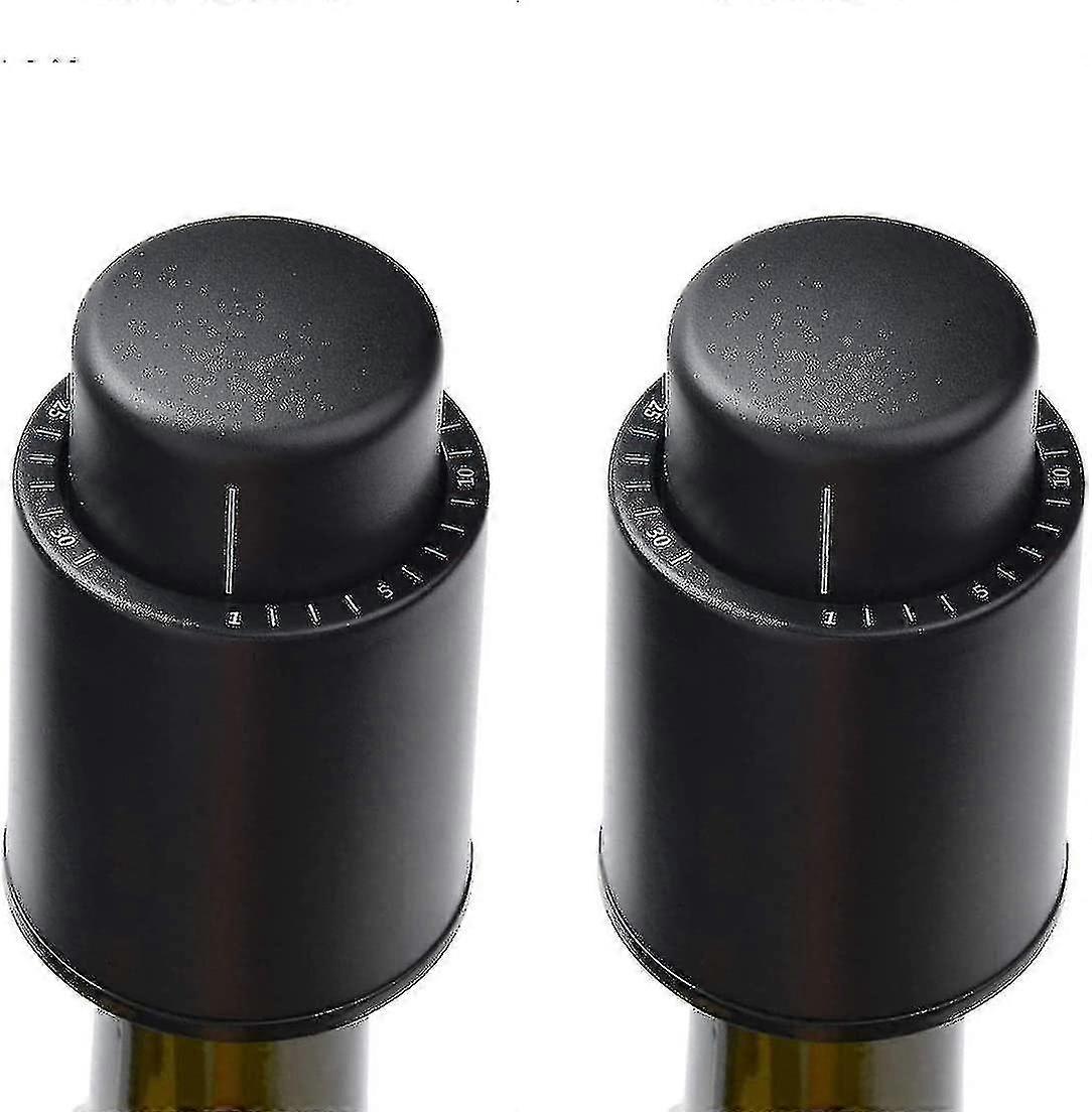 2 Pack Wine Bottle Stopper Vacuum With Time Scale Record, Vacuum Champagne Stoppers, Reusable Wine Preserver Bottle Saver, Wine Corks Keep Fresh, Fits
