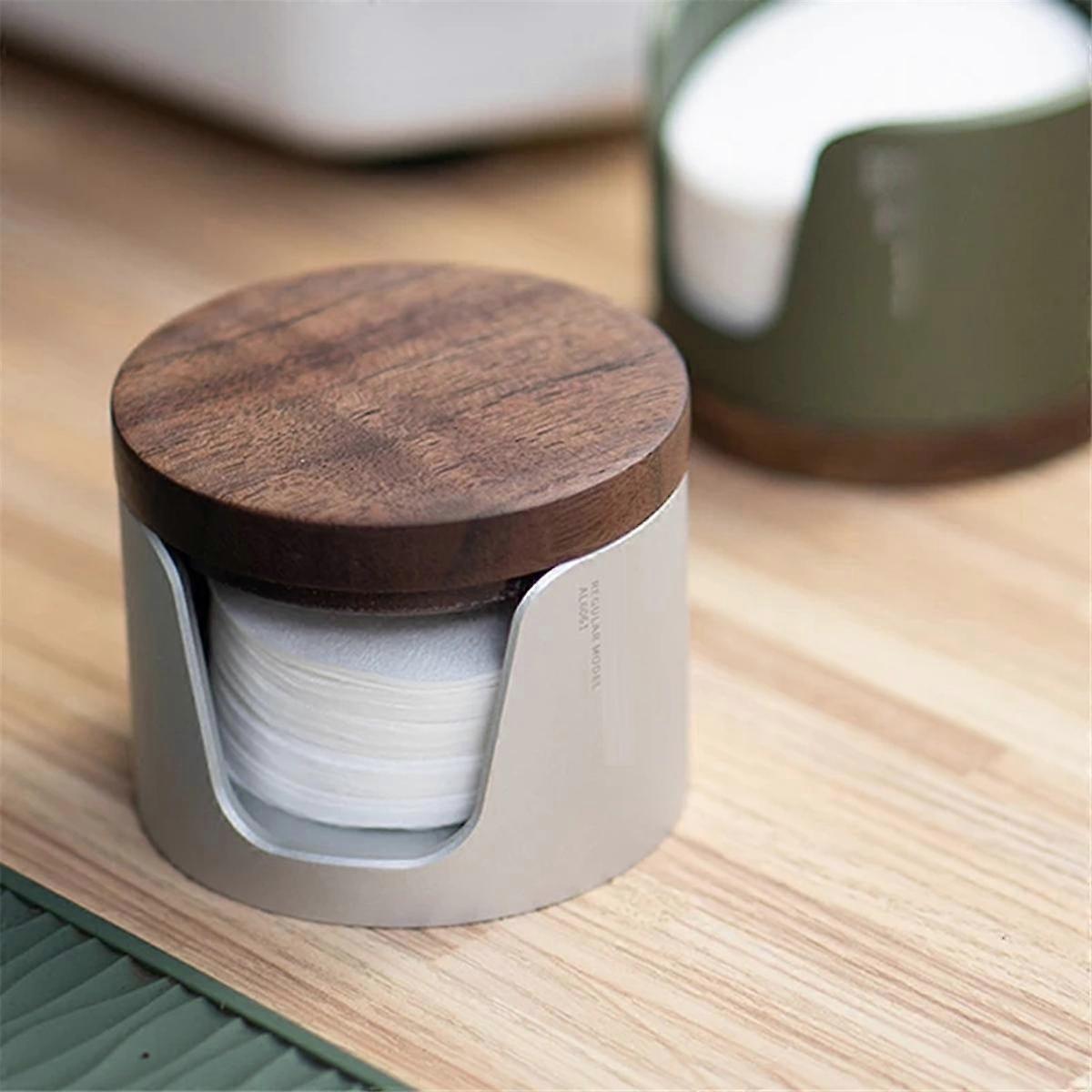51/54/58MM Universal Coffee Filter Paper Storage Box Handle Round Filter Paper Holder Moka Pot Filter Paper Dust Box B